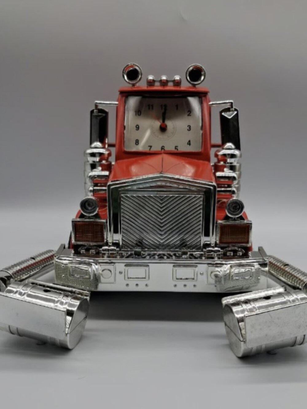 Vintage Semi "Truck Big Rig" Alarm Clock Chrome 1990's Works